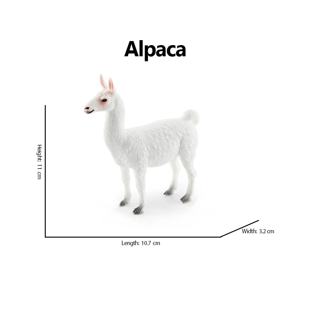 Realistic White Alpaca Llama Figurine – Cute Camel Model for Desk Decor & Educational Play - Image 16
