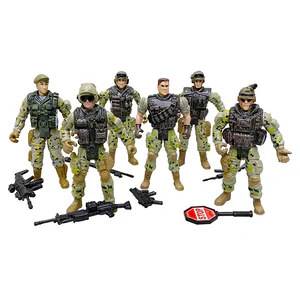 6-Piece SWAT Team & Soldier Action Figure Playset – Movable Military Toys with Weapons