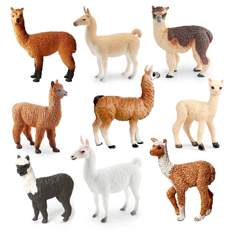 Realistic White Alpaca Llama Figurine – Cute Camel Model for Desk Decor & Educational Play