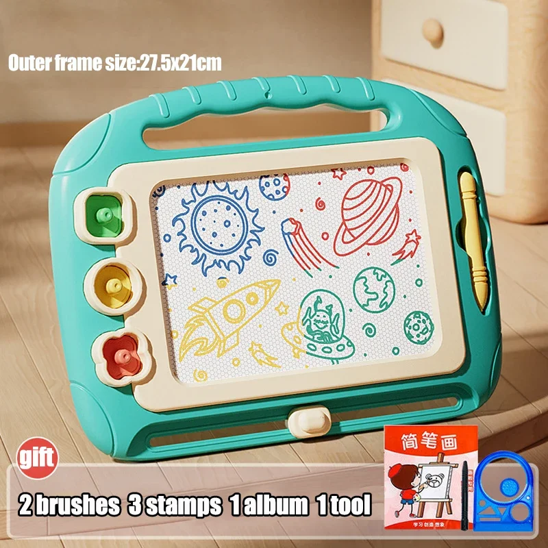 Magnetic Drawing Board for Kids – Colorful Doodle Sketch Pad with Stamps (Montessori Toy) - Image 8