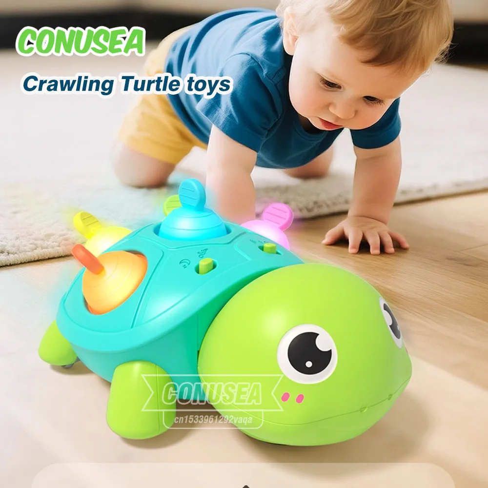 Interactive Crawling Turtle Toy – Musical Moving Animal for Infant Development (6-12 Months)