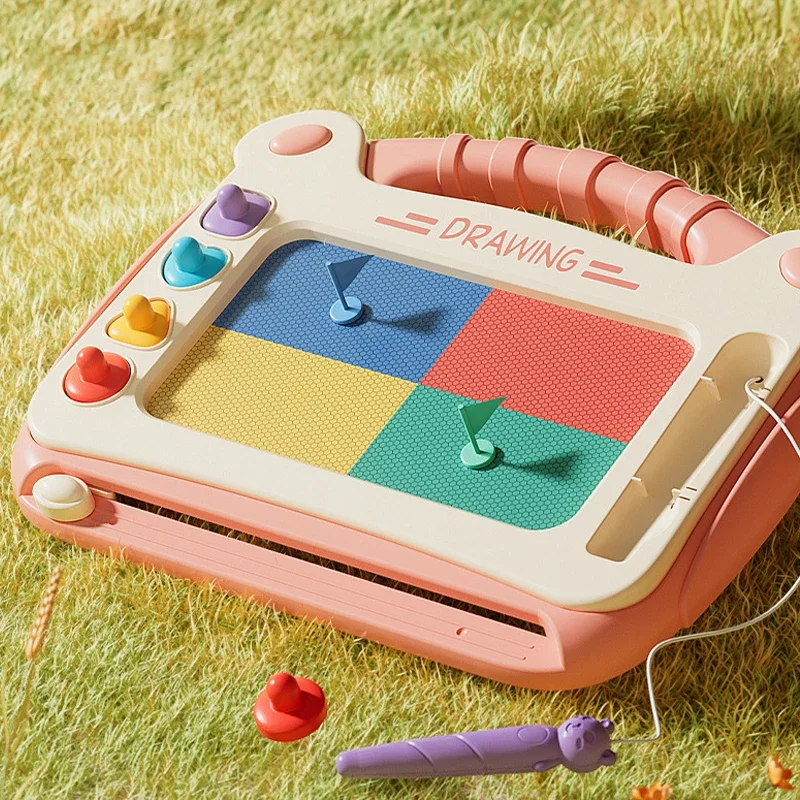 Magnetic Drawing Board for Kids – Colorful Doodle Sketch Pad with Stamps (Montessori Toy) - Image 5