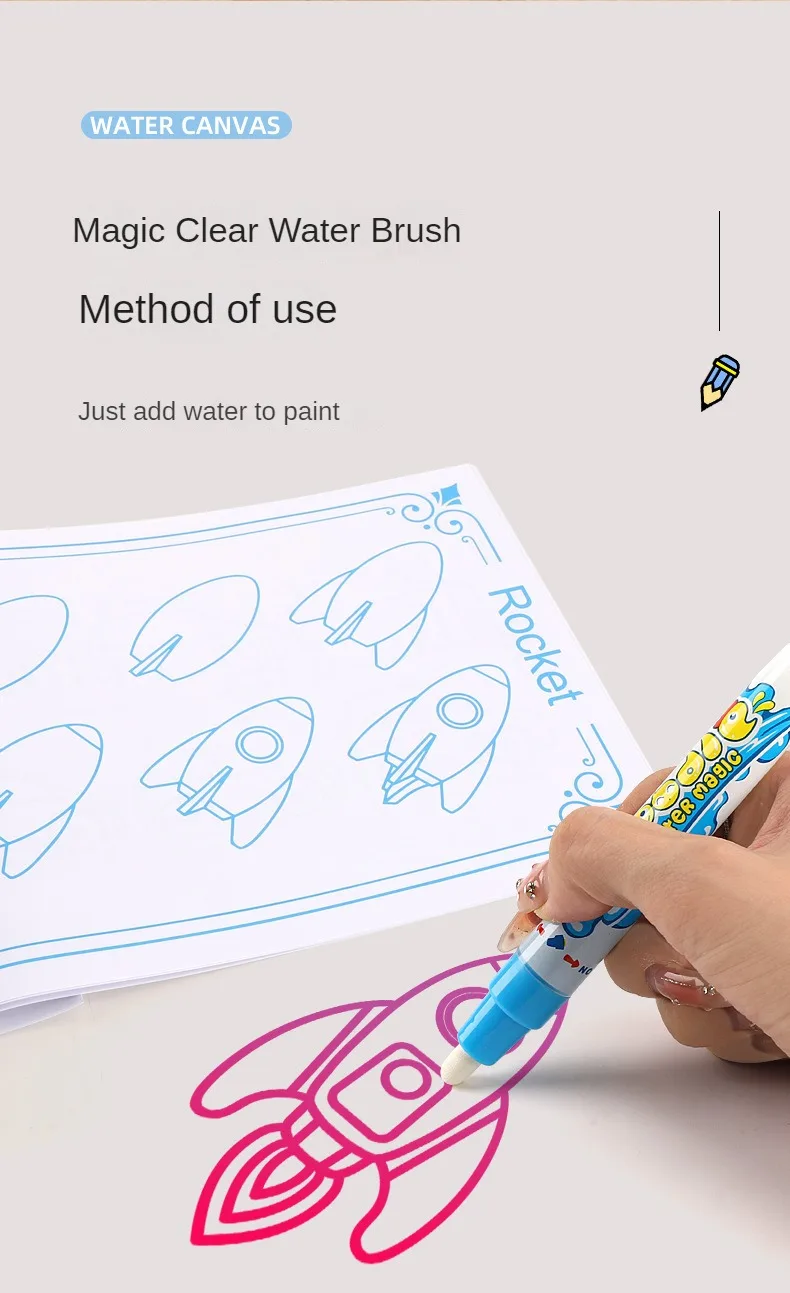 Magic Water Drawing Mat – Large Reusable Doodle Board with Pens (Mess-Free Educational Toy) - Image 16