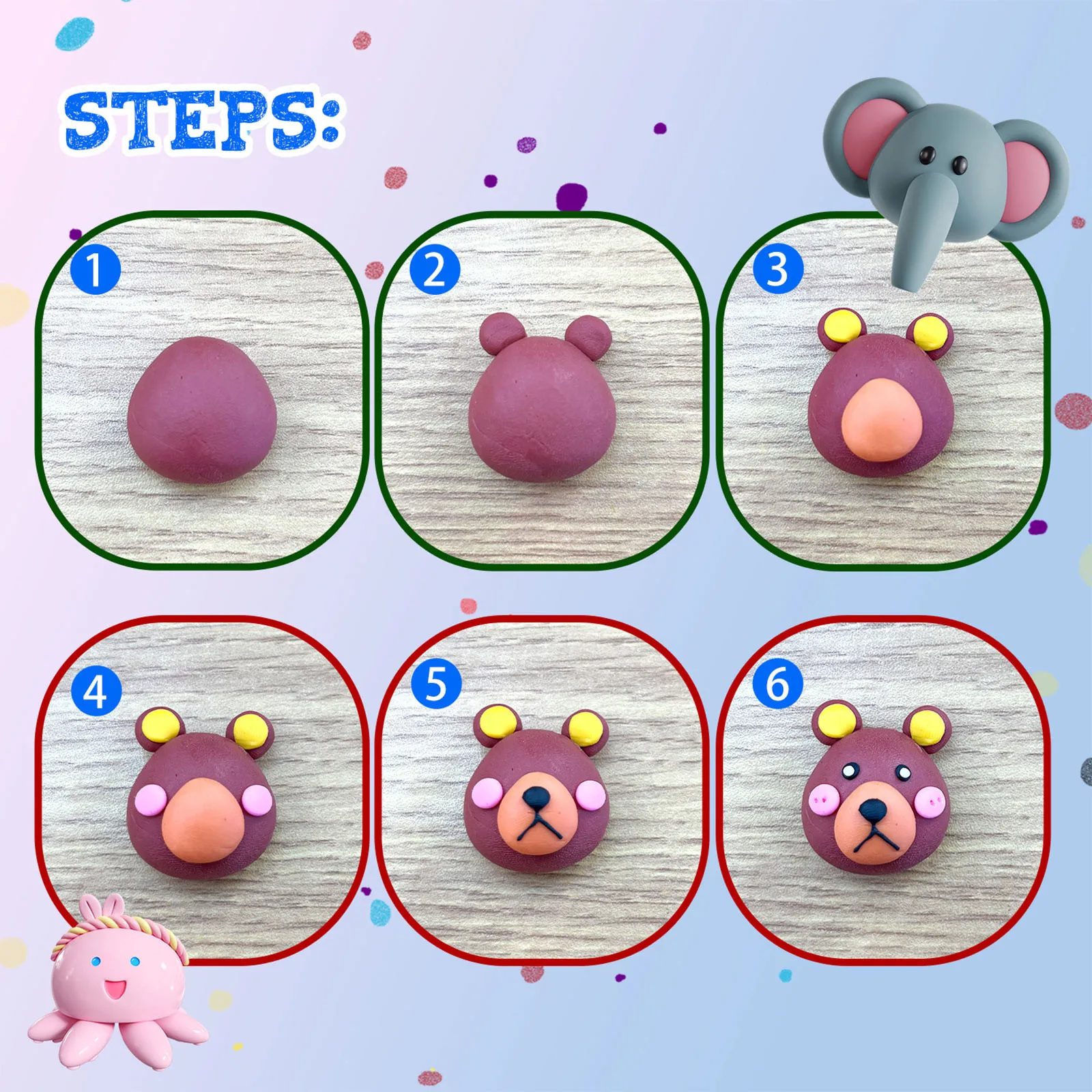 DIY Oven Bake Polymer Clay Kit – Colorful Blocks with Tools for Jewelry & Crafts - Image 4