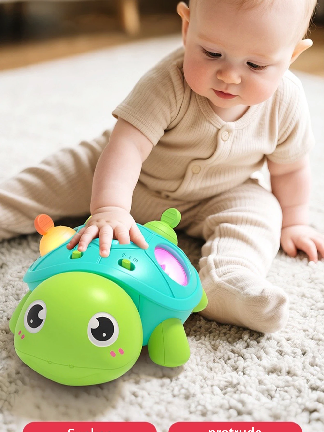 Interactive Crawling Turtle Toy – Musical Moving Animal for Infant Development (6-12 Months) - Image 13