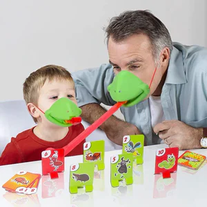 Funny Frog & Lizard Mask Tongue Game – Family Party Board Game for Kids