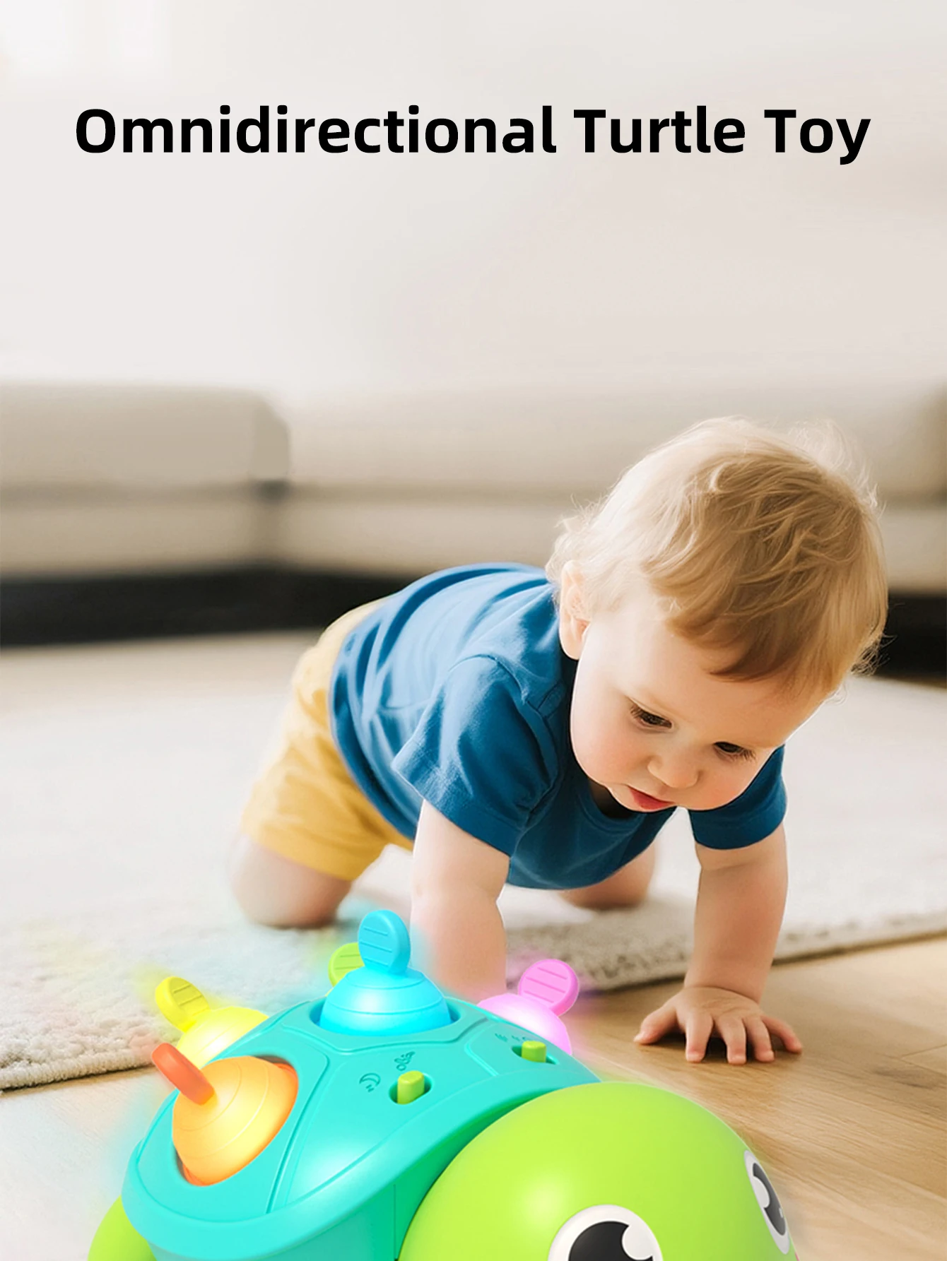 Interactive Crawling Turtle Toy – Musical Moving Animal for Infant Development (6-12 Months) - Image 8