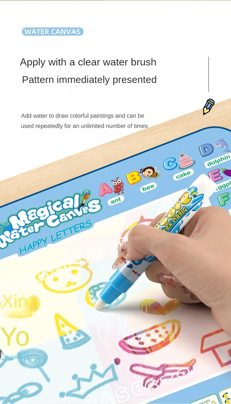 Magic Water Drawing Mat – Large Reusable Doodle Board with Pens (Mess-Free Educational Toy) - Image 12