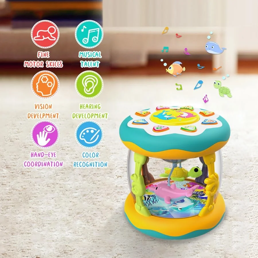 360° Light-Up Musical Roller Toy – Interactive Crawling & Walking Aid for Babies - Image 6