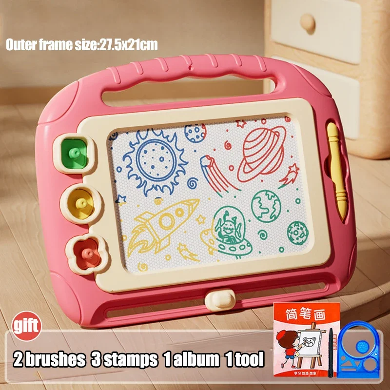 Magnetic Drawing Board for Kids – Colorful Doodle Sketch Pad with Stamps (Montessori Toy) - Image 9