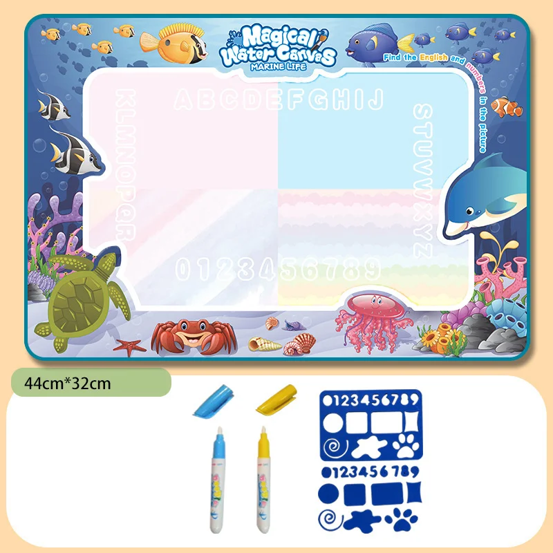 Magic Water Drawing Mat – Large Reusable Doodle Board with Pens (Mess-Free Educational Toy) - Image 7