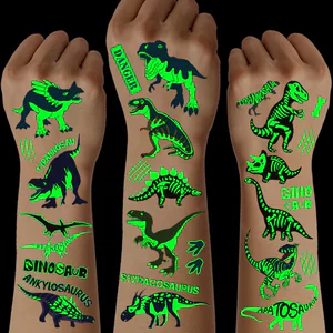 10 Sheets Glow in The Dark Dinosaur Temporary Tattoos – Party Favors & Kids Gifts