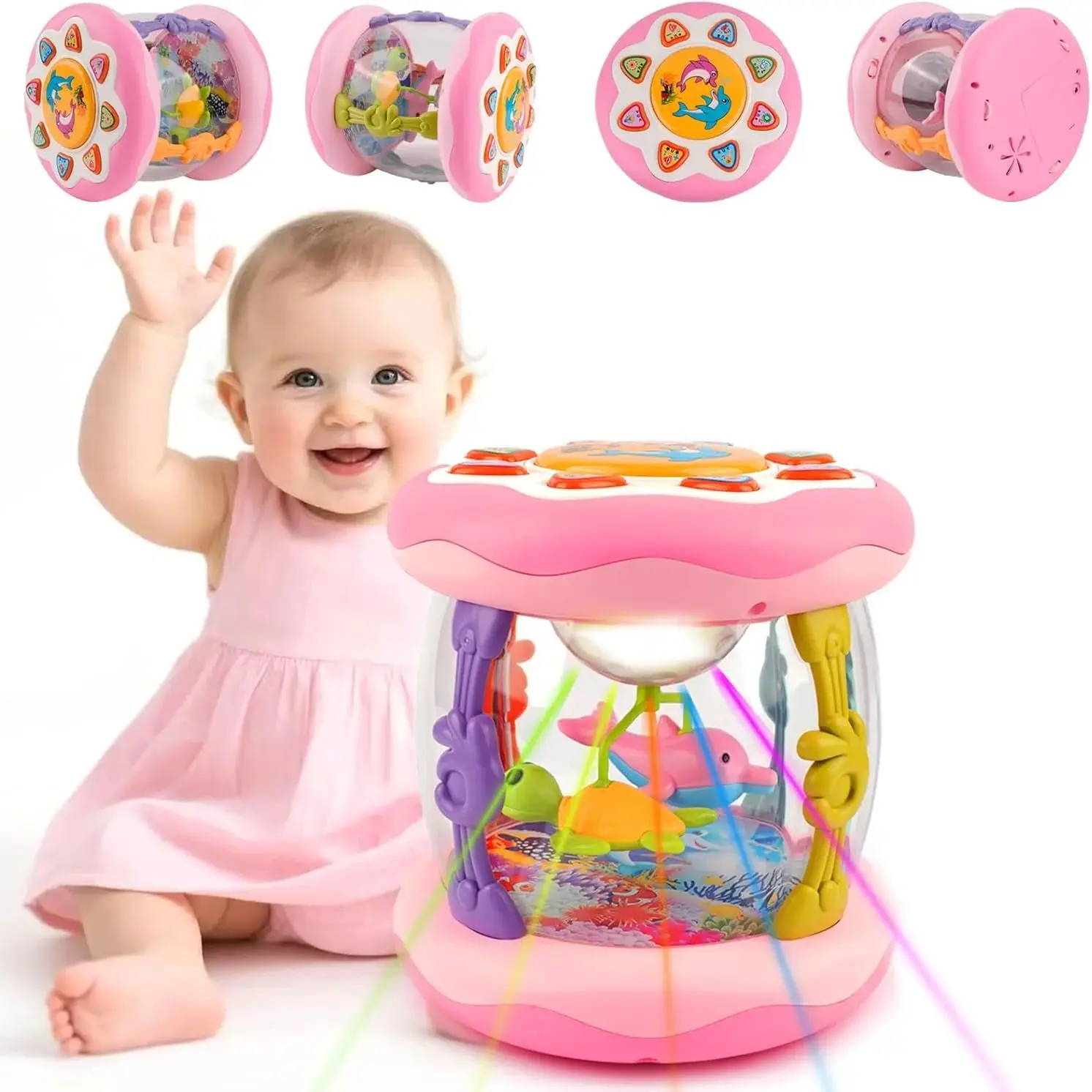 360° Light-Up Musical Roller Toy – Interactive Crawling & Walking Aid for Babies - Image 9