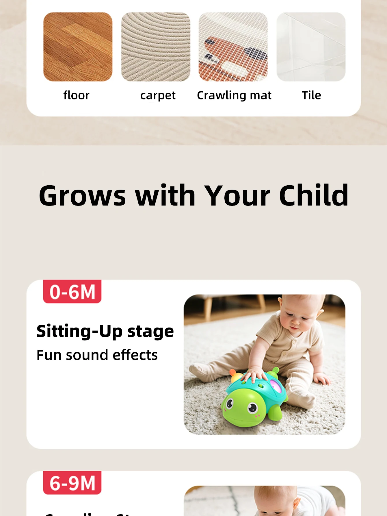 Interactive Crawling Turtle Toy – Musical Moving Animal for Infant Development (6-12 Months) - Image 11