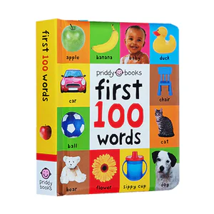 English First 100 Words Children Board Book Learning For Baby Kids Enlightenment Cognition Books