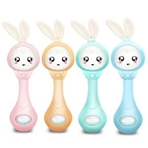 Musical Light-Up Rabbit Rattle & Teether – Sensory Development Toy for Newborns (0-12 Months)
