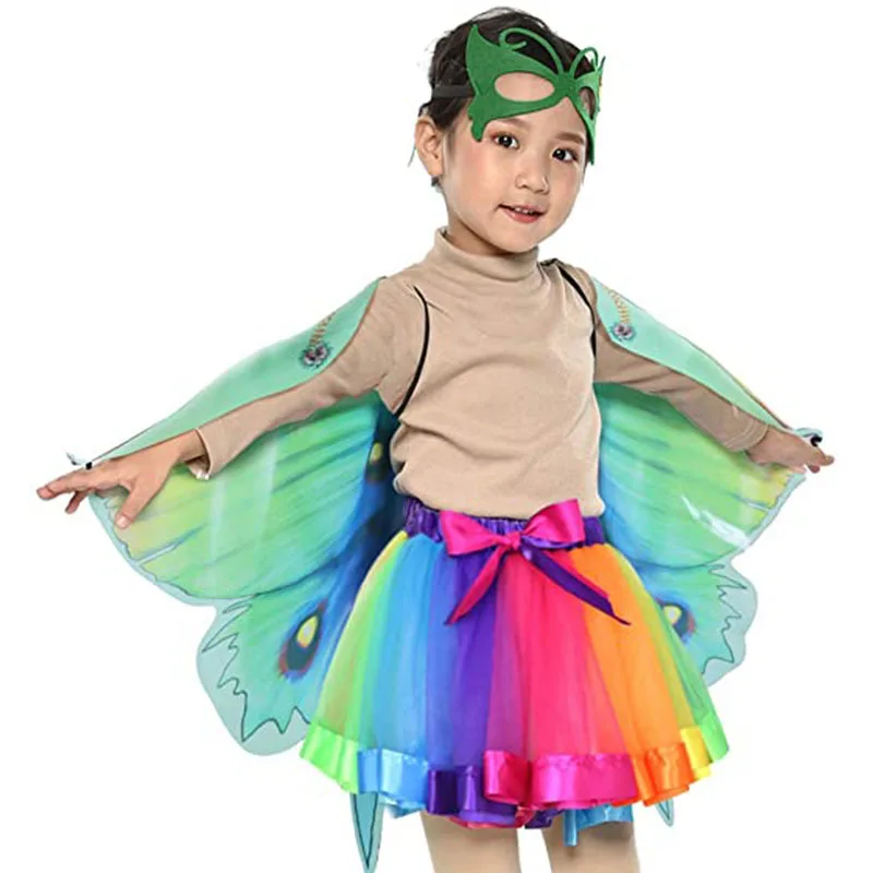 Girls Children Butterfly Wings Tutu Skirt Mask School Performance Dance Party Dress Up Girl Halloween Costume 2 -8 yeas - Image 13