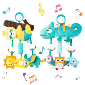 Stroller & Car Seat Travel Rattle – Soft Grip Jingle Toy with Cartoon Design for Newborns
