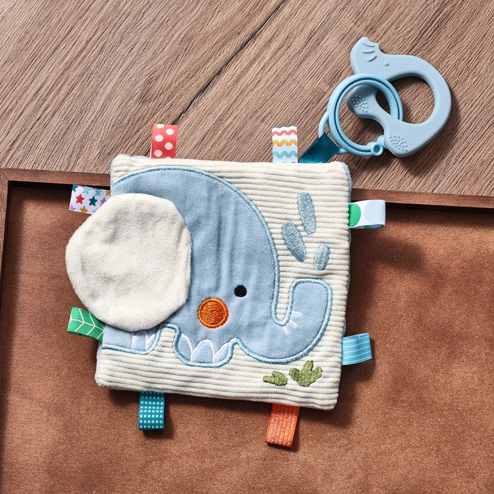 3D Plush Baby Cloth Book With Teether Ring Montessori Sensory Crinkle Book For Newborns 0 36 Months Washable Baby Sensory Toys - Image 21