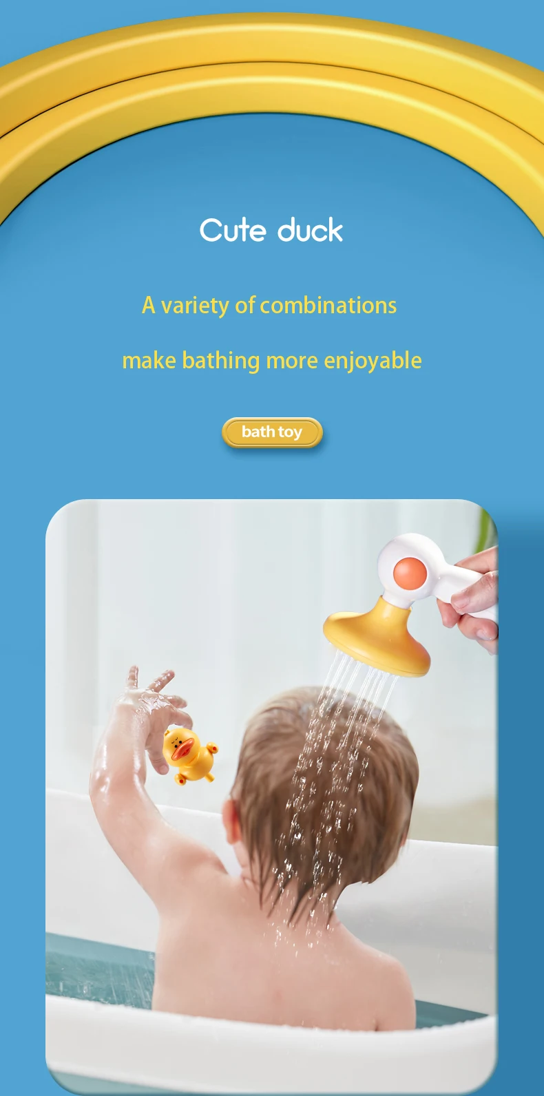 2 Styles Cute Water Bath Duck Shower Electric Spray Bathroom Kids Baby Toy Bathtub New Game Faucet Swimming for Girl Gift - Image 11