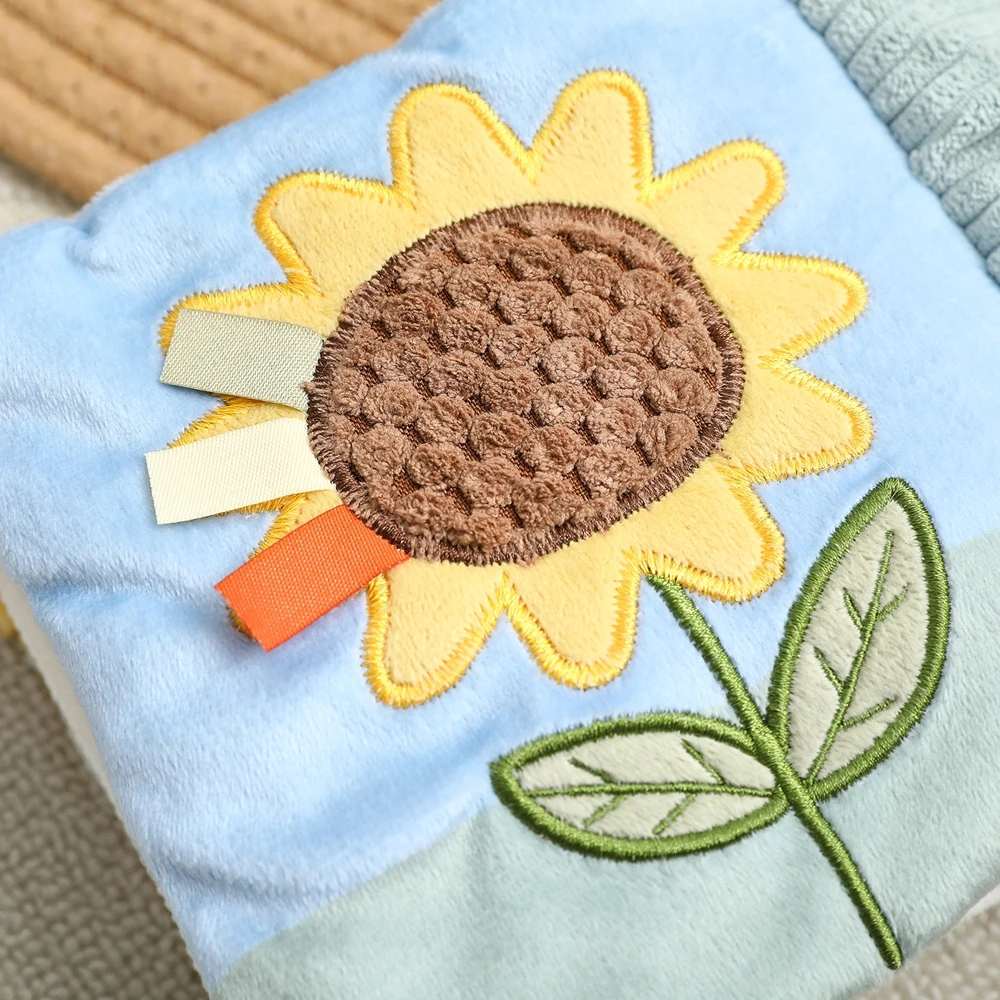 3D Plush Baby Cloth Book With Teether Ring Montessori Sensory Crinkle Book For Newborns 0 36 Months Washable Baby Sensory Toys - Image 15