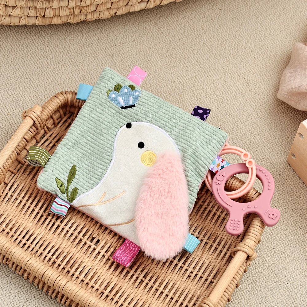 3D Plush Baby Cloth Book With Teether Ring Montessori Sensory Crinkle Book For Newborns 0 36 Months Washable Baby Sensory Toys - Image 30