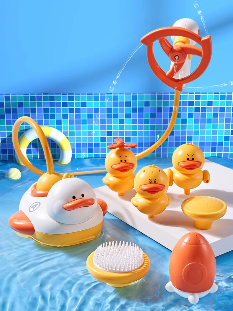 2 Styles Cute Water Bath Duck Shower Electric Spray Bathroom Kids Baby Toy Bathtub New Game Faucet Swimming for Girl Gift - Image 14
