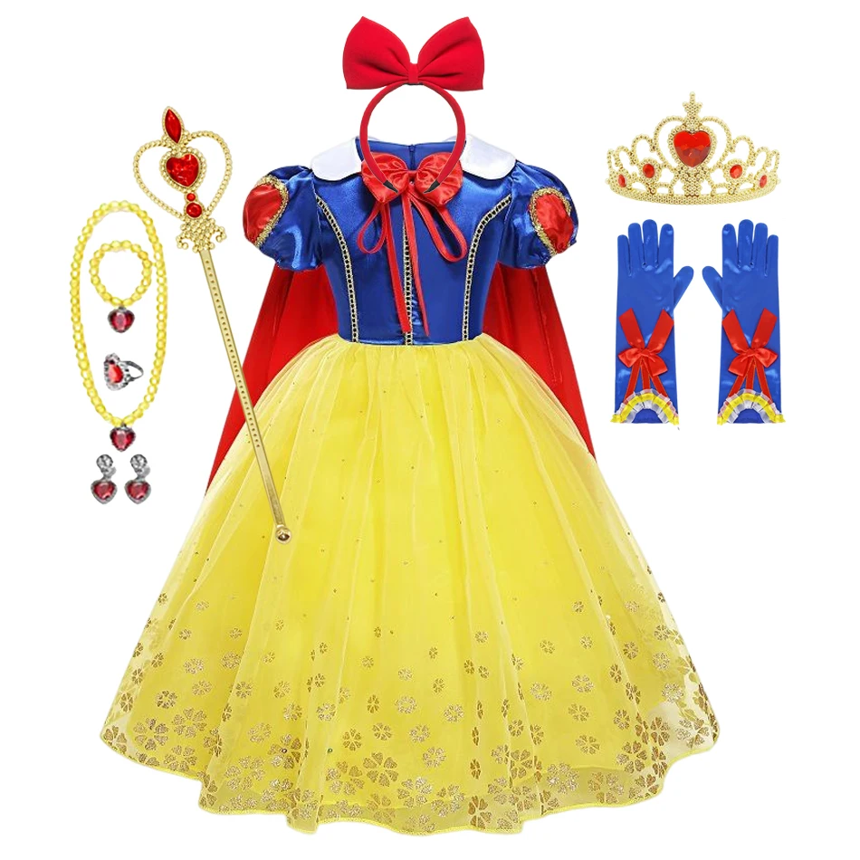 Girls Snow White Princess Dress Mesh Clothes Vestidos Kids Christmas Halloween Carnival Cosplay Costume - Image 9
