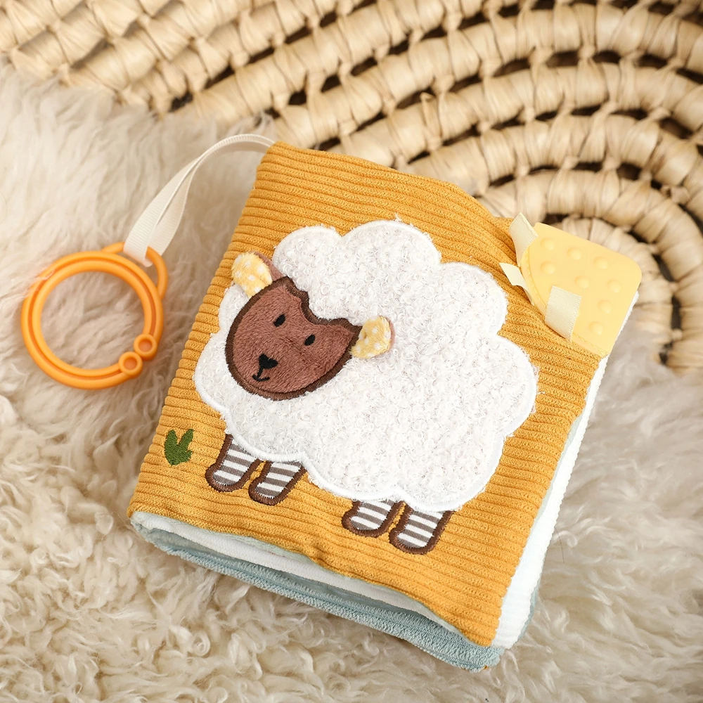 3D Plush Baby Cloth Book With Teether Ring Montessori Sensory Crinkle Book For Newborns 0 36 Months Washable Baby Sensory Toys - Image 14