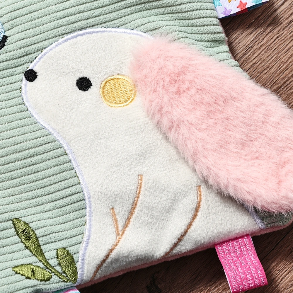 3D Plush Baby Cloth Book With Teether Ring Montessori Sensory Crinkle Book For Newborns 0 36 Months Washable Baby Sensory Toys - Image 26