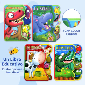 Spanish Children's Sponge Storybook 2-5 Years Cute Animal Illustrations Cognitive Enhancement Enlightenment Early Learning