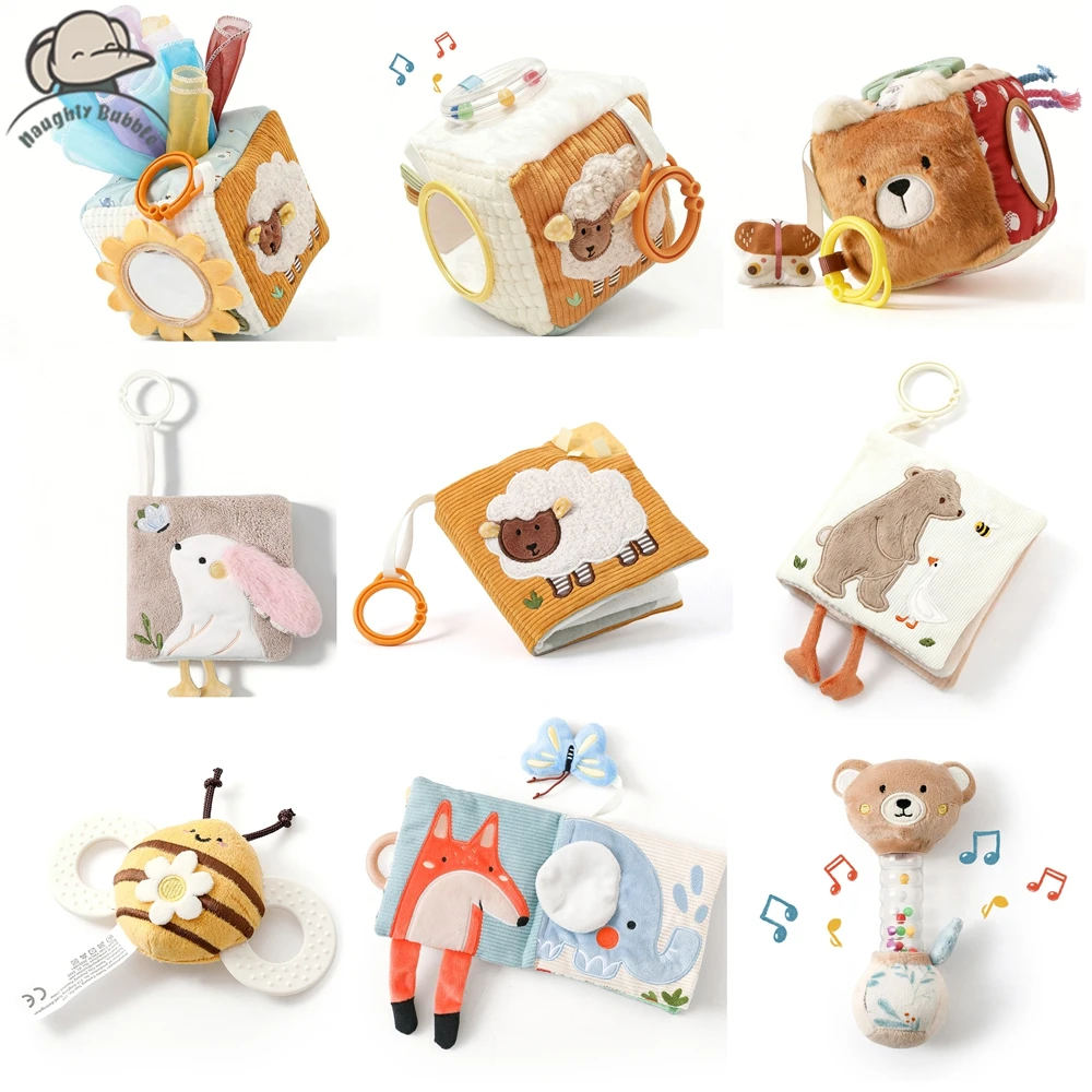 3D Plush Baby Cloth Book With Teether Ring Montessori Sensory Crinkle Book For Newborns 0 36 Months Washable Baby Sensory Toys - Image 6