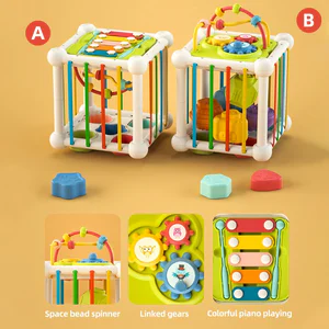 Montessori Shape Sorter Cube – Colorful Educational Sensory Block Game for Toddlers