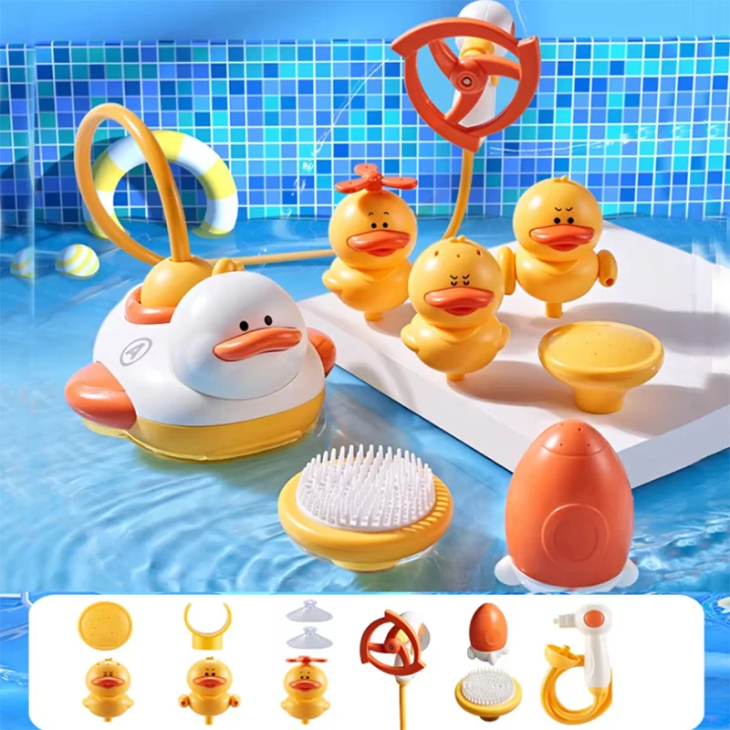 2 Styles Cute Water Bath Duck Shower Electric Spray Bathroom Kids Baby Toy Bathtub New Game Faucet Swimming for Girl Gift - Image 6