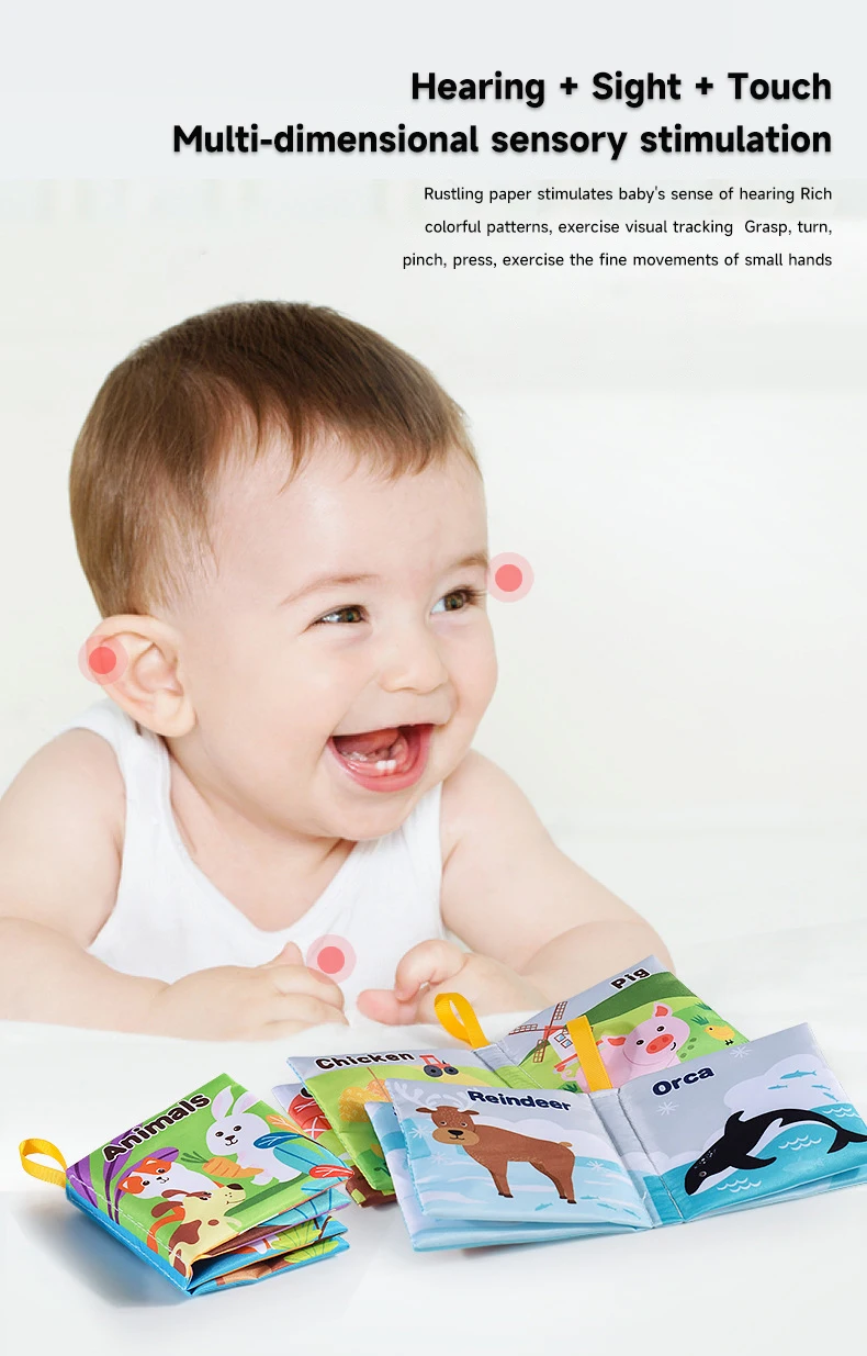 Baby Soft Cloth Book Enlightenment Early Educational Toys Newborns 0-12 Months Cloth Books Cognitive Animal Numbers Sensory Toys - Image 15