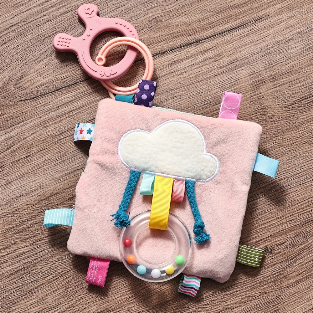 3D Plush Baby Cloth Book With Teether Ring Montessori Sensory Crinkle Book For Newborns 0 36 Months Washable Baby Sensory Toys - Image 27
