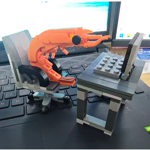 MOC Building block shrimp model figurines, puzzle assembly, boys and girls randomly mixing, Internet celebrity creative parodies