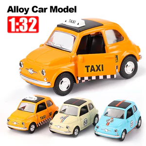 1/32 Retro Taxi Model Car Alloy Miniature Toy Car Diecast Vehicle Collection Baby Toys For Kids Children's Day Gift