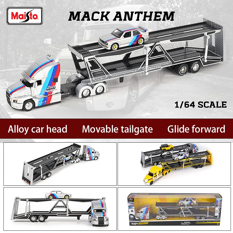 Maisto 1:64 1993 454 INTERNATIONAL LONESTAR Transport Casting Manufacturing Trailer Model Simulation Model Alloy Car Collection - Image 8
