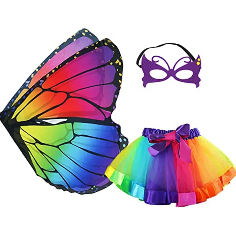 Girls Children Butterfly Wings Tutu Skirt Mask School Performance Dance Party Dress Up Girl Halloween Costume 2 -8 yeas - Image 6