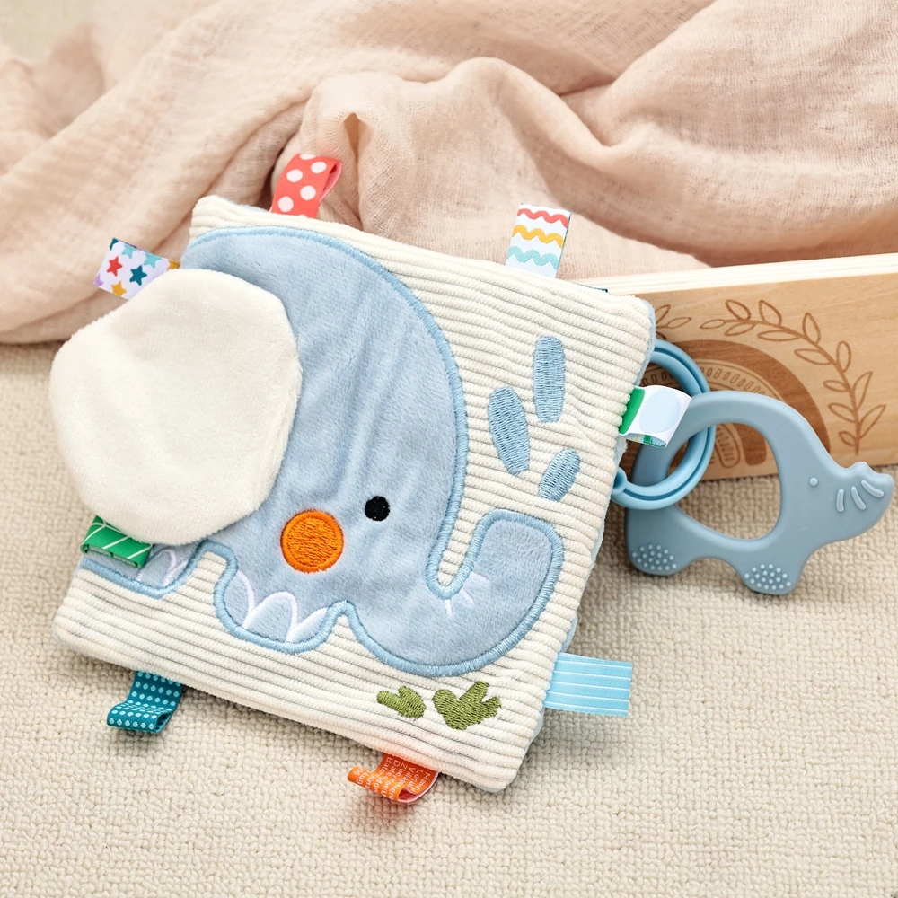 3D Plush Baby Cloth Book With Teether Ring Montessori Sensory Crinkle Book For Newborns 0 36 Months Washable Baby Sensory Toys - Image 23