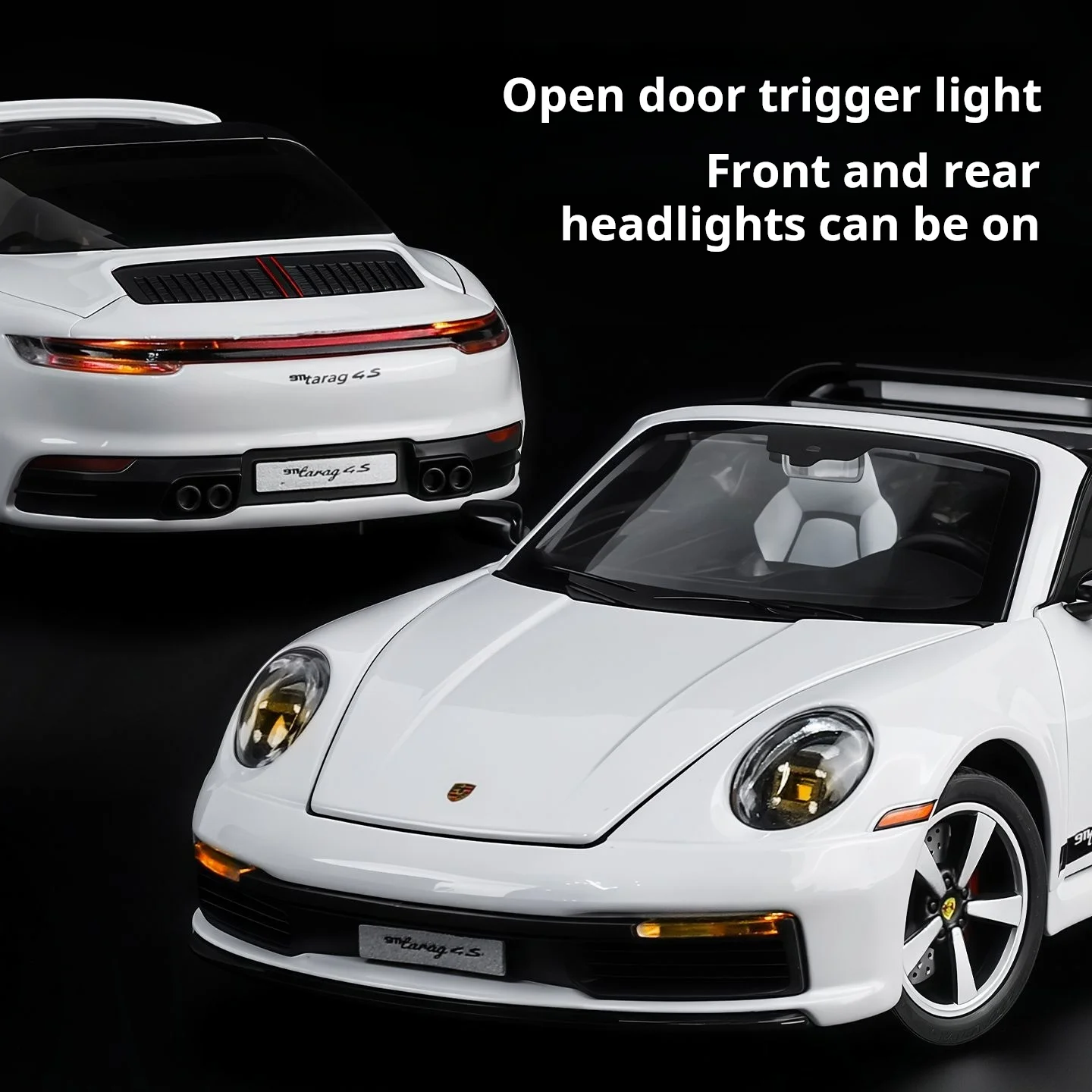 1:32 folding convertible Porsche 911 Alloy car Model simulation Sound& light Fashion Exquisite collectibles Boys Toy Gift - Image 4