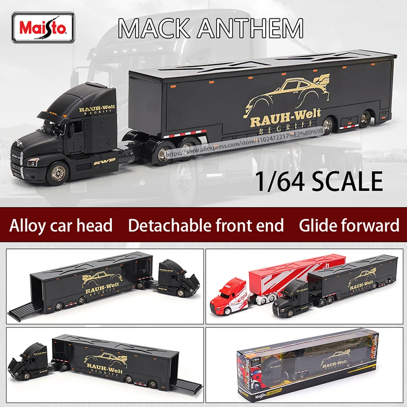 Maisto 1:64 1993 454 INTERNATIONAL LONESTAR Transport Casting Manufacturing Trailer Model Simulation Model Alloy Car Collection - Image 10