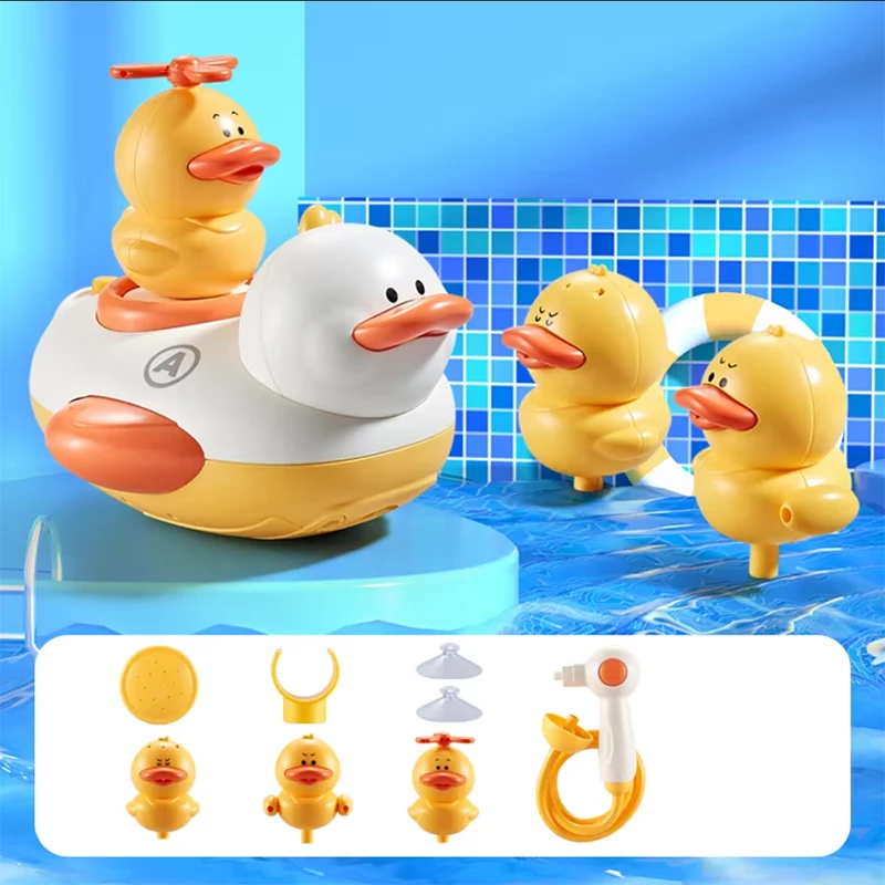 2 Styles Cute Water Bath Duck Shower Electric Spray Bathroom Kids Baby Toy Bathtub New Game Faucet Swimming for Girl Gift - Image 5
