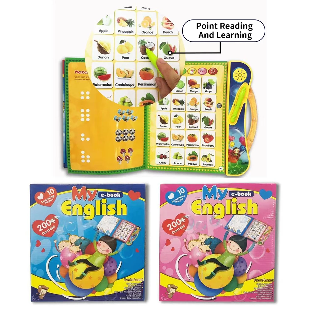 New English Cartoon Point Reading Book Children Early Education Finger Touch Learning Language Multifunctional E-book Toy Gift - Image 10