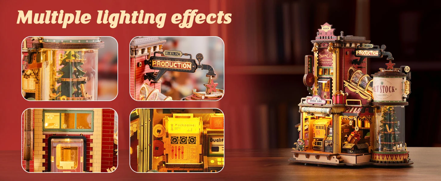 Robotime Rokr Wooden Music Box Christmas Dream Gift Factory 3D Wooden Puzzles Wooden Model Kits Build Best Gifts for Kids Adults - Image 10