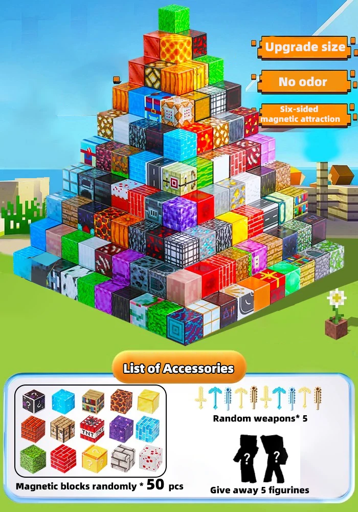 Magnetic building blocks toy building blocks full set of children's DIY assembly toy building blocks table building games June 1 - Image 6