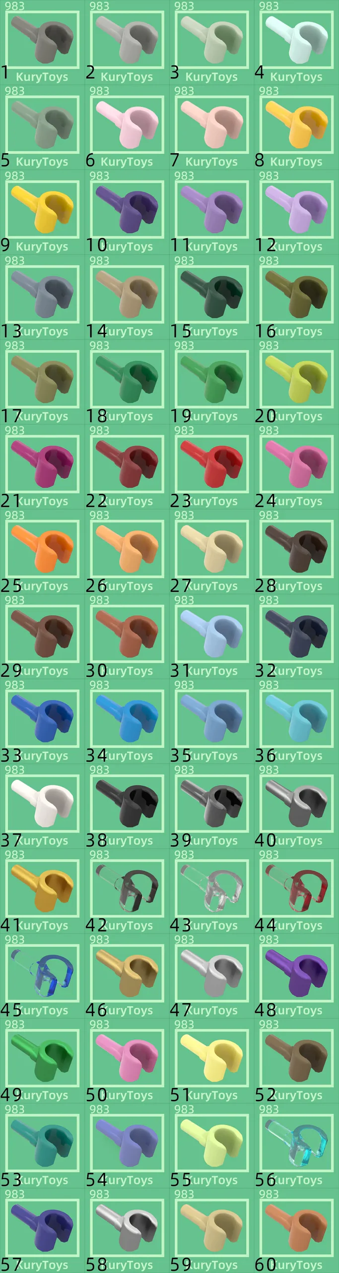 Kury Toys DIY MOC For 983 #10pcs Building block parts For Body Part Hand - Image 63