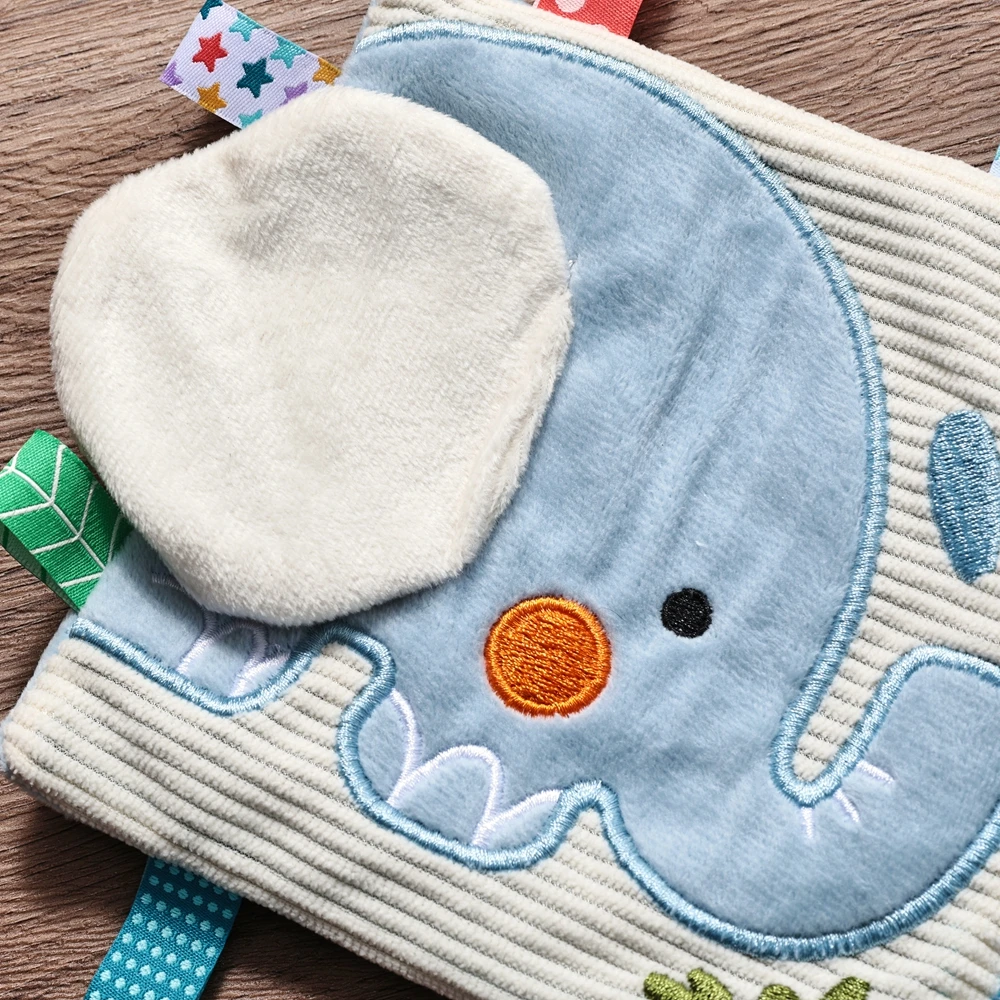 3D Plush Baby Cloth Book With Teether Ring Montessori Sensory Crinkle Book For Newborns 0 36 Months Washable Baby Sensory Toys - Image 24