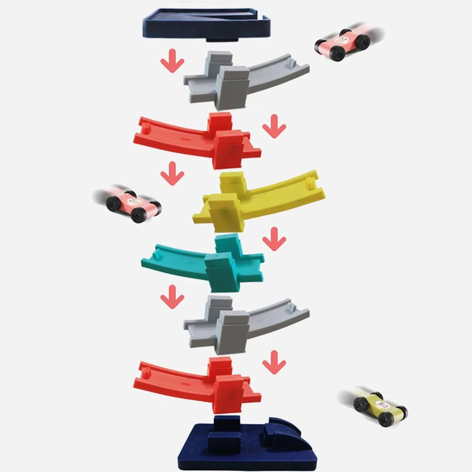 Children's Gliding Track Car Mini Car Inertia Toy Multi Layer Cartoon Puzzle Slide Car Roller Coaster Racing Toys Boy Girl Gifts - Image 14